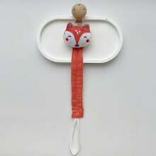 1pc Cartoon Animal Pacifier Clip, Fabric Lion, Tiger, Fox Pacifier Chain 2-In-1 Anti-Lost Lanyard