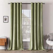 2 Panels Blackout Curtains Solid Soft Grommet Mustard Yellow Thermal Insulated Soundproof Room Darkening Curtains/Drapes/Panels Fall Living Room Bedroom 52 X 90 Inch - 聖人 - 查看 1