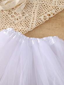 Young Girl Ballet Tutu Skirt, Children's Ballet Dance Skirt With Crinoline - White - View 4