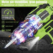 Taladro Atornillador Eléctrico Inalámbrico Sin Escobillas - Verde - Ver 2