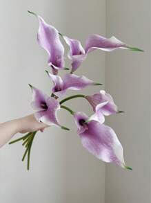 1/3/6pcs 58cm Double Calla Lily Artificial Flowers, High-Quality EVA Material, Home Decor, Photography, Showroom, Wedding Decoration, Table Centerpieces, Plastic Flowers