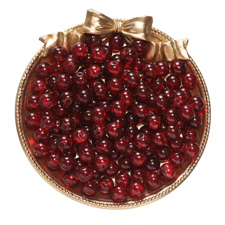 50pcs 8mm Glass Crackle Beads Round Loose Spacer Beads For Jewelry Making DIY Handmade Earrings Bracelets Necklace Accessories - Bead - View 11