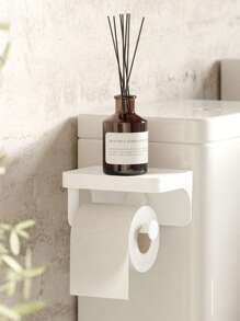 1 件免打孔自粘式壁挂式纸巾架、纸巾盒、毛巾架、厨房收纳整理器、收纳整理器、厨房卷纸架，易于安装，适用于厨房、浴室、橱柜下、水槽、阳台等。也适用于保鲜膜/铝箔收纳、圣诞礼物/万圣节礼物、节日装饰。