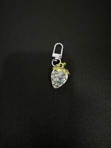 1 pieza Collar largo con colgante de fresa, cordón colgante de teléfono con doble hebilla brillante para mujeres, minimalista y de moda, anti-pérdida y anti-caída, viene con almohadilla