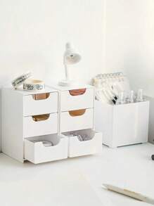 1件/套迷你三层桌面收纳盒，家具，办公用品，珠宝收纳盒，抽屉式化妆品收纳盒，女士旅行必备收纳盒，旅行礼品