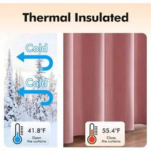 2 Panels Blackout Curtains Solid Soft Grommet Mustard Yellow Thermal Insulated Soundproof Room Darkening Curtains/Drapes/Panels Fall Living Room Bedroom 52 X 90 Inch - 腮紅粉紅 - 查看 6