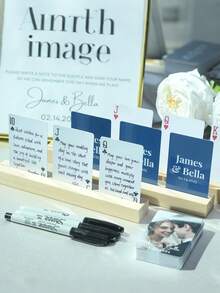 1 Set/54 Pieces, Customized Playing Cards, Customized Text And Pictures, 5 Photos Can Be Customized, Customized Couple Photo And Family Photo Playing Cards, Table Game Cards, Wedding Souvenirs, Anniversary Souvenirs, Wedding Playing Cards, Anniversary Gifts, Anniversary Gifts, Valentine's Day, Mother's Day, Birthday, Father's Day, Graduation Ceremony, Wedding. - Multicolor - View 6