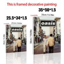 1pc Canvas Wall Art Poster Inspired By The Oasis Album, Features Bright Colors Like Sky Blue, Ginger Yellow, Mixed Shades, White, Pink, And Black. It'S An Decor Piece Perfect For Music Lovers In Living Rooms And Bedrooms.Canvas Wall Art,Posters For Room,Home Decor,Room Decor Aesthetic,Room Decoration Stuff.Optional Frame - 1pc - View 4