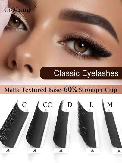 CoMango 12 Lines C/CC/D/L/M Curl Synthetic Mink Individual Eyelash Extension Mix8-15mm High-Quality Natural Silk Matte Extension False Lashes False Eyelashes Makeup Lash Clusters,Eye Lash Clusters,Individual Eyelashes,Lashes,Fake Lashes