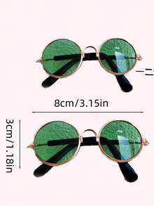 2 paires de lunettes de poupée de 17 cm, convenant à , lunettes de soleil saisonnières, lunettes de décoration de poupée, mini, mignonnes, à la mode. Applicable pour la fabrication de poupées, accessoires de poupée, cadeaux d'Halloween (à l'exclusion des poupées)