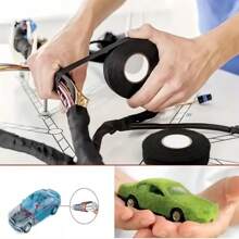 1pc 15m Heat Resistant, Noise Reducing, Flame Retardant Adhesive Tape. For Automotive Cable Harness Protection. Polyester Loom Tape. Insulating, Noise Dampening, Flame Retardant, High Temperature Resistant, Anti-Vibration Automotive Binding Velvet Tape - 15 M Length - View 6