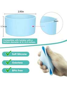 2pcs 7.5-9cm Silicone Water Bottle Sleeve, Fits 24oz 32oz 40oz, Non-Slip Protective Cover With Bottom Bumper, Suitable For Tumblers, Twist And Flip Stainless Steel Water Bottles - Multicolor - View 6