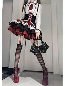 Lolita Dresses - Röd rutig fluga - Visa 3