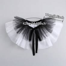 1pc Women's Exaggerated Clown Ruffled Multi-Layer Mesh False Collar For Dress For Christmas Decor
