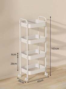 1 Stylish Thickened Multifunctional Carbon Steel Storage Cart, A Mobile Storage Cart For Cosmetics, Toys, And Snacks That Does Not Require Installation, A Durable And Sturdy Storage Cart For Household Use, Suitable For Portable Storage In Living Rooms, Kitchens, Bedrooms, Study Rooms, And Balconies