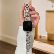 1 条中性 表带，时尚钢表带兼容 38mm/40mm/41mm/42mm/44mm/45mm/46mm/49mm，兼容 Series Ultra/SE/10/9/8/7/6/5/4/3/2/1 - 銀色 - 查看 1