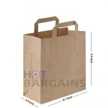 HOT BARGAINS 50 X Brown Paper Bags With Handles | Takeaway Carriers - Brown - View 8