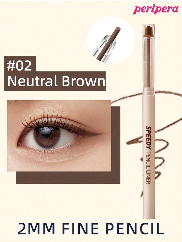 Peripera K-Beauty Effective Eyeliner Pencil, Gel-Like Eyeliner Pencil, 2mm Fine Tip, High Pigmentation, Rich Color, Smooth Texture, Long-Lasting, Matte Finish, Waterproof, Sweat-Proof, Suitable For Daily And Korean Makeup