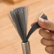 1pc Stainless Steel Long Handle Hanging Cleaning Brush - Durable, No Power Needed, Suitable For Living Room, Bedroom, Bathroom, Kitchen And Furniture, Light Blue Design With Metal Bristles, Ceiling Fan Cleaner | Ergonomic Handle | No Power Required, Scrubbing Brush For Cleaning