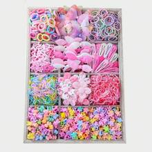 870 Stück/Set Mädchen Schleifen, Sterne, Blumen, Netz Schmetterling minimalistischer süßer Prinzessin Haarschmuck Set mit Haargummis, Haarclips, Haarspangen, für den täglichen Gebrauch und als Geschenk, Geschenke, Schleifen, Kopfschmuck, Reisen, Geburtstag - Verschiedenfarbig - Übersicht 1