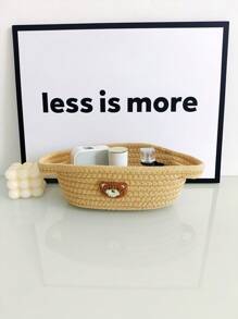 1 pezzo Cesto di immagazzinaggio intrecciato con disegno di orsacchiotto, per organizzare gli articoli per la nursery del bambino, adatto per San Valentino