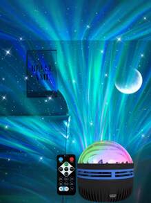 星空投影 LED 灯，带遥控器的多色图案，星星、月亮和浪漫的星空氛围，水晶立方体 LED 投影灯，床头灯和睡眠灯，银河星空投影仪，卧室夜灯投影仪