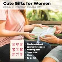 Cute Pink Bow Notebook Journal For Women Teen Girls 5.5x8.3 Spiral Notebook For School Office Work Note Taking Writing Bible Study Daily - 紅弓 - 查看 6