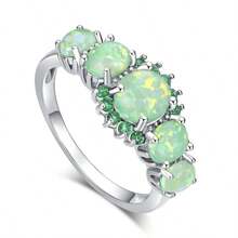 Luxuriöser synthetischer Opalring, einzigartiges Kupfer-Verlobungsring-Design, geeignet für Valentinstag, Hochzeit und Party