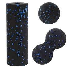 3pcs Mini Yoga Foam Roller Set - Mini Foam Roller, Muscle Massage Roller, For Post-Workout Muscle Relief, Deep Tissue Relaxation And Tension Release, Mini Foam Roller + Peanut Ball + Trigger Point Massager, Black/Blue - Multicolor - View 11