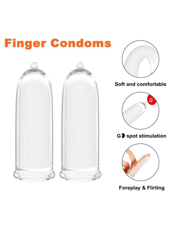 2 Stück Erwachsenen Sexspielzeug Fingervibrator Zubehör, Fingerhülle Vagina Klitoris Brustwarzen G-Punkt Stimulator Analspielzeug Aufsatz Frauen Masturbator Vagina Analspielzeug für Erwachsene Frauen Männer Paare
