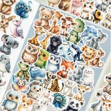 50pcs YWWBLD Watercolor Animal Stickers - Cute Lion, Giraffe, Zebra, Panda & More Designs For Phone Cases, Laptops, Scrapbooks, Guitar & Luggage Decoration, Cute Animal Stickers, Scrapbook Decorations, Playful Sticker Designs, Vibrant Sticker Colors - 50pcs - 查看 2