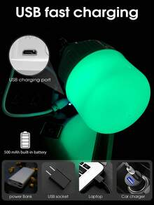 Lanterne de camping LED rechargeable, lumière de tente portable multifonctionnelle, ampoule LED d'urgence avec chargement USB, idéale pour les pannes de courant, le camping sous tente, la pêche. Ampoule extérieure rechargeable USB avec différents niveaux de luminosité pour les vendeurs, les urgences, les marchés de nuit, le camping et l'élevage. Portable et pratique pour remplacer les ampoules.