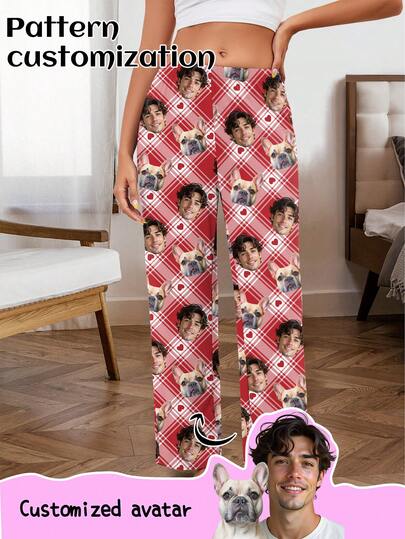 Pantalones de pijama personalizados para mujer de Printstory, se puede imprimir cualquier patrón, regalo personalizado, adecuado para familia, amigos y reuniones festivas