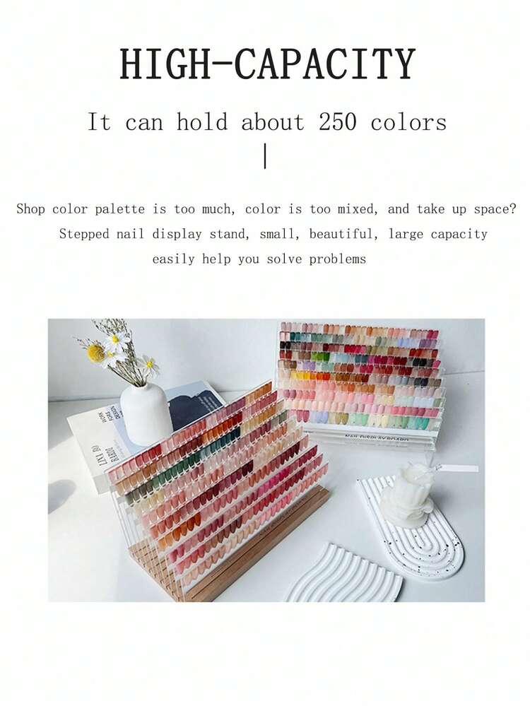 1pc Acrylic Transparent Nail Polish Display Board, Nail Art Sample Holder, High-End Display Album - Multicolor - View 8