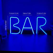 1 个 LED“酒吧”字母灯标志，暖白色发光字母灯，DIY 单词组合 BAR 适用于酒吧、酒馆、派对、生日、露营、餐厅、庭院、走廊、宿舍、卧室、夜间小吃、餐厅和派对场景、情人节、母亲节、万圣节、圣诞节和其他节日的装饰 - 电池供电（不含电池）