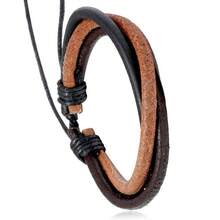 Simple Handmade Multi-Layer Men's Leather Bracelet DIY Combination Set Vintage Bracelet For Daily Wear Elegant Gift For Friends - Four-piece Set - View 7