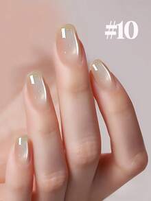 10毫升热门性感猫眼凝胶指甲油，2025冰透明裸色玻璃珠猫眼温柔清新少女心形美甲，西瓜粉茉莉冰茶猫眼美甲用品，圣诞美甲 - 彩色 - 查看 15