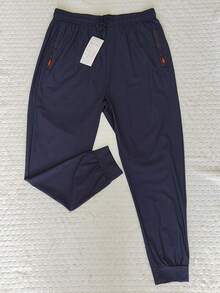 Men's Casual Sports Pants/Quick Dry/Spandex/Zipper Pocket/Elastic Waist 1XL(L1)2XL(L2)3XL(L3)4XL(L4) PLUS SIZE - 藏蓝色 - 查看 1