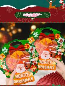 10 pezzi Sacchetti di Natale con zip, sacchetti regalo riutilizzabili, confezione di sacchetti regalo natalizi di forme speciali con manici per compleanni, matrimoni, feste di Natale, feste di Natale e regali per la classe