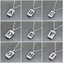 26 Letter Necklace Personalized Gift Titanium Steel Necklace Non-Fading Unisex Ins Sweater Chain Couple Sweatshirt Collarbone Chain Accessories - D - 查看 1