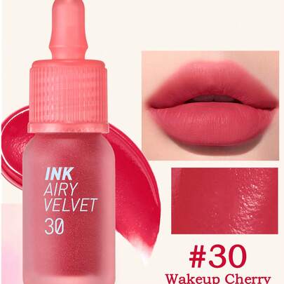 Peripera K-Beauty Ink Airy Velvet 唇釉，高显色度，持久不脱色，轻盈质地，不含麸质，不含防腐剂，丝绒哑光唇膏，液体唇膏，柔滑质地，持久显色，韩国彩妆，韩国化妆品
