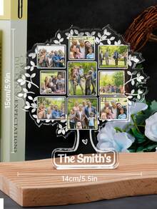 1pc Custom Photo Family Tree Of Life - Personalized Acrylic Photo Plaque,Tree Design, Big Tree Modeling,New Year Gifts, Gifts For Family, Friends, Teachers,Christmas Gifts,Personalized Gift,Multi-Functional,Reusable,Ornamental,Exquisite,Stylish,Adorable,Colorful,Cute,Funny,Custom,Personalized,Customized,Unique,Ideal Gifts For Her,Ideal Gifts For Him,For Anniversaries,For Birthdays - Transparent - View 4