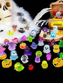 10 件万圣节夜光迷你人偶可爱微型鬼魂人偶夜光树脂人偶小怪兽花园装饰微型雕像适用于户外房屋景观派对万圣节夜光迷你树脂鬼魂可爱小鬼魂微型人偶夜光，恐怖万圣节鬼魂装饰适用于微型仙女花园 DIY 户外房屋会议、派对礼品袋填充物