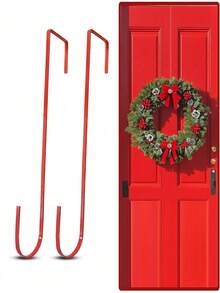 2 pezzi - Ganci per ghirlanda natalizia, appendiabiti per ghirlanda da 30 cm, ganci appendiabiti per ghirlanda natalizia, appendiabiti per ghirlanda per porta d'ingresso, ganci per vasi di fiori, decorazioni per ghirlanda da festa, appendiabiti in metallo per cartello di benvenuto, per vari usi di stoccaggio, appendere mangiatoie per uccelli, vasi di fiori, recinzioni, pali per piscine, appendiabiti, varie ghirlande natalizie, decorazioni invernali per la stanza