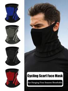 1pc Neck High Elasticity Face Mask For Men And Women, Outdoor Cycling Autumn And Winter Knitted Ski Mask, Sports Warm Scarf, Breathable All Season Seamless Hollow Neck Cover, Headscarf, Cold Resistant Scarf For Women, Women's And Men's Cycling Sports Windproof Dustproof Neck Cover