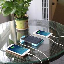 1pc 20000mAh Portable Solar Cell Phone Battery Charger, With Flashlight/USB/Type-C/Micro Interface/Compass, Suitable For IPhone/Android Mobile Digital Electronic Devices, Gift Customization, Outdoor Emergency Power Backup Pack - Multicolor - View 7