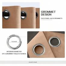 2 Panels Blackout Curtains Solid Soft Grommet Mustard Yellow Thermal Insulated Soundproof Room Darkening Curtains/Drapes/Panels Fall Living Room Bedroom 52 X 90 Inch - 淺褐色的 - 查看 2
