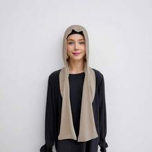 1pc Women's Convenient Button Fastened Instant Hijab, Slip-Resistant Muslim Headscarf Cap With Strap For Dress - Multicolor - View 19