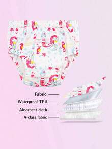 6pcs/Pack Celana Latihan Toilet Anak Lembut - Dapat Dicuci, Sepanjang Musim, Warna Campur, Untuk Latihan Toilet Bayi/Balita - MultiWarna - View 3