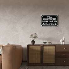 Bathroom Humor Please Close The Lid Before You Flush Vintage Toilet Metal Sign Print Aesthetic Room Decoration For Home Bedroom Kitchen Bar Dorm Bathroom Wall Decor 8 X 12 Inch - 黑色 - 查看 4